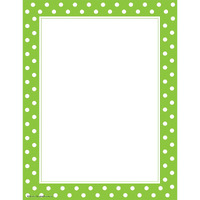 Teacher Created Resources Lime Polka Dot Computer Paper (4765)