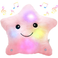 Bstaofy Musical Led Twinkle Star Stuffed Animals Creative Lullaby Light Up Soft Singing Pillow Plush Toys Accompany Kids Glow At Night Birthday Valentines Day For Girls Toddlers, Pink