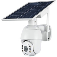 100% Wire-Free Wireless Rechargeable Battery Solar Powered Outdoor 1080P Pan Tilt Wifi Security Camera Pir Motion Recording Two-Way Audio Ip65 Weatherproof Night Vision Built-In Sd Slot