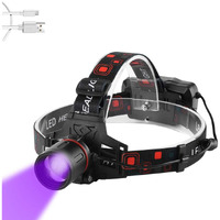 Proforus Uv Headlamp Rechargeable, Headlamp With Uv Light Led Blacklight Headlight 395Nm Ultraviolet Head Torch Zoomable For Night Fishing, Scorpions Hunting, Auto Oil And Hvac Leaks (Uv+White Light)