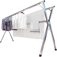 Jauree 63 Inches Clothes Drying Rack, Stainless Steel Garment Rack Adjustable And Foldable Space Saving Laundry Drying Rack For Indoor Outdoor With 20 Windproof Hooks