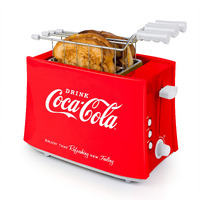 Nostalgia Coca-Cola Grilled Cheese Toaster With Easy-Clean Toaster Baskets And Adjustable Toasting Dial, Red, 2-Slot