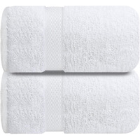 Infinitee Xclusives Premium Bath Sheets Towels For Adults - 2 Pack Extra Large Bath Towels 35X70-100% Soft Cotton, Absorbent Oversized Bathroom Towels, Hotel & Spa Quality Towel |Brilliant White|