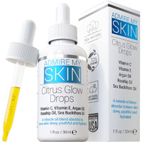 Admire My Skin Vitamin C Gua Sha Oil For Face - Organic Facial Oil For Glowing Skin With + Argan & Rosehip Oils - For A Dewy, Youthful Glow 1Oz