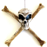 Oma Skull Head Cross Bones Wall Hanging Decor Skeleton Halloween, Large 20"" Size