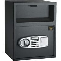 Electronic Safe Deposit Box - Drop Safe With Digital Keypad And 2 Manual Override Keys For Business Cash Drops Or Home Safety By Paragon Safes (Black)