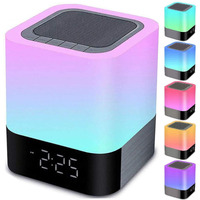 Gallstep Night Lights Bluetooth Speaker, Alarm Clock Bluetooth Speaker Touch Sensor Bedside Lamp Dimmable Multi-Color Changing Bedside Lamp, Mp3 Player, Wireless Speaker With Lights