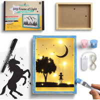 Romi's Way Diy Frame Night Light - Crafts For Girls Ages 6-8-12 - Drawing Arts And Crafts For Kids - Diy Craft Kits For Girls & Boys - Art Supplies Kits For Kids - 6 89 Year Old Girl Gifts