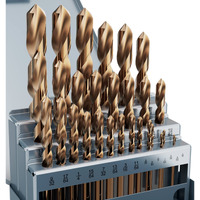 Macxcoip Cobalt Drill Bit Set, 29Pcs M35 High Speed Steel Bits For Hardened Metals, Stainless Steel, Cast Iron And Wooden Plastics, With Metal Index Storage Box, 1/16""-1/2""