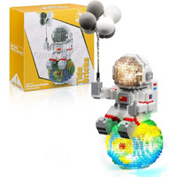 Finger Rock Astronaut Mini Bricks Miniature Building Set Micro Building Kits For Adults And Kids 12-15 Space Toys With Balloons - Compatible Nano (1368 Pieces)