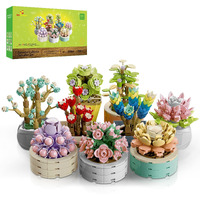 Jmbricklayer Flowers Succulents Botanical Collection Building Sets, Plants Office Home Decor Succulents Bonsai Building Toys, Creative Flowers Building Project For Adults, Gifts Ideas For Girls Women