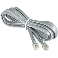 Installerparts Rj12 Modular Telephone Cord Extension- Reverse Wiring, Silver (25Ft)