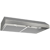 Broan-Nutone Glacier 24-Inch Under-Cabinet 4-Way Convertible Range Hood With 2-Speed Exhaust Fan And Light, Stainless Steel