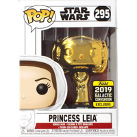 Pop! Funko Star Wars Celebration (Gold Chrome) Princess Leia #295 - 2019 Star Wars Galactic Convention Exclusive