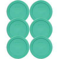 Pyrex 7202-Pc 1 Cup Green Round Plastic Replacement Lid - 6 Pack - Original Genuine Pyrex - Made In The Usa