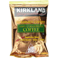 Kirkland Signature 100% Colombian Coffee, Supremo Bean Dark Roast Fine Grind, 42 Pouches(Pack Of 1)