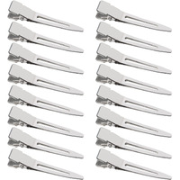 Sbyure 100 Pack 1.77 Inch Single Prong Pin Curl Duckbill Clips,Silver Setting Section Hair Clips Metal Alligator Clips For Hair Extensions