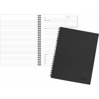 Cambridge Notebook, Business Notebook, 6-5/8"" X 9-1/2   , 80 Sheets, Ruled, Meeting Notes, Flexible Cover, Wirebound, Gray (06982)