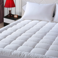 Easeland Queen Size Mattress Pad Pillow Top Mattress Cover Quilted Fitted Mattress Protector Cotton Top Stretches Up 8-21"" Deep Pocket Cooling Mattress Topper (60X80 Inch, White)