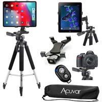 Acuvar 57"" Inch Pro Series Tripod, Tablet Mount, Wireless Shutter Remote For Ipad, Ipad Air, Ipad Mini, Most Other Tablets