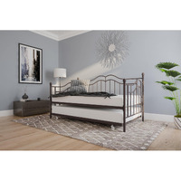 Dhp Tokyo Daybed And Trundle With Metal Frame, Twin Over Twin Size, Brushed Bronze