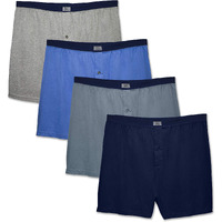 Fruit Of The Loom Mens Tag-Free Boxer Shorts Underwear, Knit - Assorted Colors, Large Us