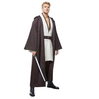 Men's Tunic Cosplay Costume Adults Outfits Halloween Robe Hooded Uniform