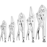 Workpro 5-Piece Locking Pliers Set, Pliers Tool Set, Vice Grips With Chrome-Vanadium Steel, 5/7/10 Inch Curved Jaw Pliers, 6.5/9 Inch Long Nose Pliers