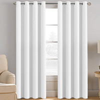 H.Versailtex White Curtains For Bedroom White Curtain 96 Inches Long For Christmas Thermal Insulated Window Treatment Panel/Drape For Living Room, White, One Panel, Grommet Top, 52"" W X 96"" L