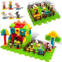 Picassotiles Ptb100 100Pcs Hedgehog Shape 3D Building Blocks Tiles Farm Theme Set Learning Playset Stem Toy Set Educational Kit Child Branin Development Preschool Kindergarten Toy