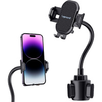 Lopnord Car Phone Holder Mount Cup Holder, Phone Mount For Car Compatible With Iphone 14 13 Pro Max/Samsung Galaxy S23 S22 Ultra/S21/S20, Cell Phone Holder Car Flexible Gooseneck Phone Holder For Car