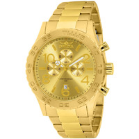 Invicta Men's 1270 Specialty Chronograph Gold Dial 18K Gold Ion-Plated Stainless Steel Watch