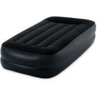 Intex Dura-Beam Standard Series Pillow Rest Raised Airbed W/Built-In Pillow & Electric Pump, Bed Height 16.5"", Twin