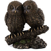 Top Collection Owl Lovers Statue On Tree Branch - Sleeping Great Horned Owl Sculpture In Premium Cold Cast Bronze- 5-Inch Collectible Animal Figurine