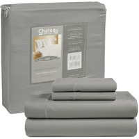 Deep Pocket Queen Sheets Set Egyptian Cotton Sheet & Pillowcase Sets,800 Thread Count Sateen Finish Sheets Queen Size Bedding Set, 100% Cotton Sheets Queen Size Bed Set, Silver Grey Sheets Queen Size
