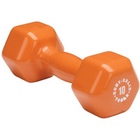 Body-Solid Tools (Bstvd10) Vinyl Dumbbell For Aerobic Training & Physical Therapy, Hand Weights For Women, Hex End Dumbbells, Orange, 10Lbs