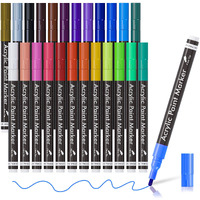 Lelix Acrylic Paint Markers, 24 Colors Permanent Acrylic Paint Pens For Rock, Glass Painting, Ceramic, Wood, Canvas, Fabric, Photo Album, Diy Craft Projects, Medium Point