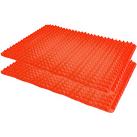 Healthy Homewares Raised Silicone Baking Sheet Non-Stick Cooking Mat Oven Tray Liner, Red Set Of 2
