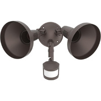 Halo 180 Motion Activated Sensor Outdoor Security Flood Light With Lamp Cover, Bronze