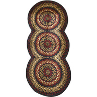 Park Designs Red Folk Art Braided Rug Runner 72''L