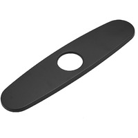 Owofan Hole Cover Deck Plate Escutcheon For Bathroom Or Kitchen Sink Faucet Single Hole Mixer Tap, 10 Inch Stainless Steel Black Wf-4102R