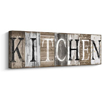 Pinetree Art Rustic Farmhouse Kitchen Wall Decor Canvas Prints Kitchen Signs Wall Decor (With Solid Wood Inner Frame)