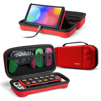 Tomtoc Carrying Case For Nintendo Switcholed Model, Large Travel Switch Case With Pocket For Pro Controller, Joycon Grip Or Ac Adapter, Protective Portable Carry Case With 24 Game Cartridges,