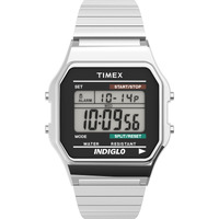 Timex Men's T78587 Classic Digital Silver-Tone Stainless Steel Expansion Band Watch