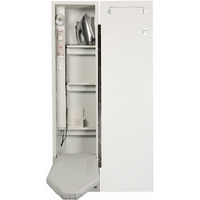 Iron-A-Way Built-In Ironing Center With 46 Inch Ironing Board, Electrical System, Hot Iron Storage And Raised White Panel Door-E46Rwu