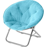 Urban Lifestyle Faux Fur Saucer Chair, Light Blue