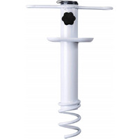 Ammsun Beach Umbrella Sand Anchor Metal Heavy Duty Outdoor Umbrellas Base Ground Screw Auger With Carry Bag Universal & One Size Fits All For Sun Protection, Shade, High Winds White