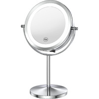 Benbilry Lighted Makeup Mirror With Magnification, 1X/10X Magnifying Makeup Mirror, Led Vanity Mirror With Lights, Battery Operated, 7 Inch Swivel Portable Cordless Desk Mirror