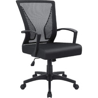 Furmax Office Chair Mid Back Swivel Lumbar Support Desk Chair, Computer Ergonomic Mesh Chair With Armrest (Black)