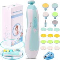 Baby Nail Trimmer Electric Nail File Baby Nail Clippers, Safe Nail Filer Grinder Kit For Newborn Infant Toddler Kids Or Adults Toes Fingernails Care Trim Polish, With Led Light And 10 Grinding Heads